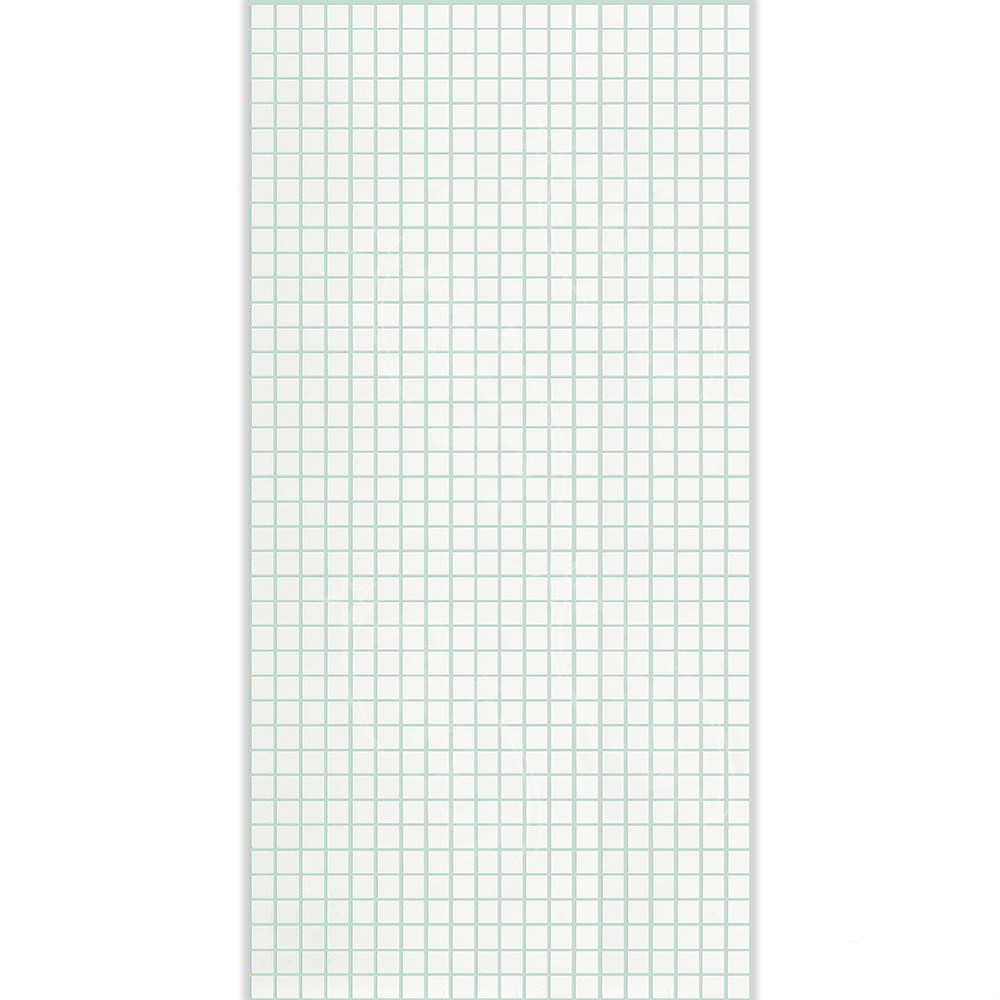 Листовая панель пвх  белая с зеленым швом 955*488 мм