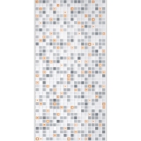 Листовая панель пвх  геометрия оранжевая 955*488 мм