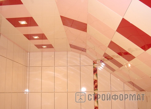 Алюминиевые кассетные потолки Cesal в отделке ванной комнаты фото