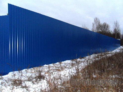 Профлист СС-10 синий забор фото