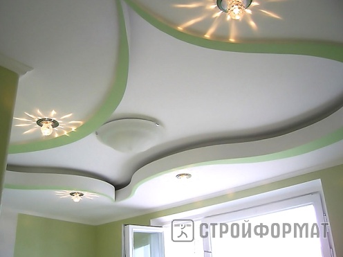 Гипсокартон для создания геометрии на потолке фото