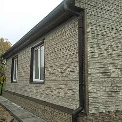 Фасадные панели Стоун-Хаус сланец бурый и светло-серый фото