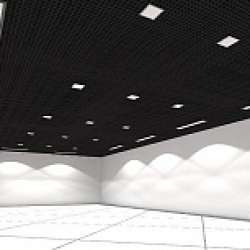 Черные потолки Грильято в светлом помещении фото