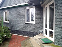 Фасадные панели Стоун-Хаус Камень изумрудный и Кирпич графитовый