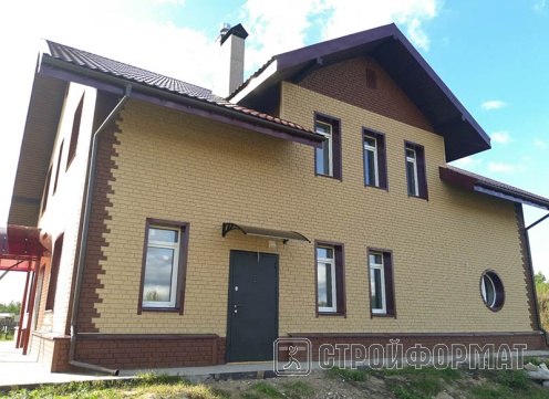Фасадные панели Ю-Пласт Кирпич песочный и коричневый фото
