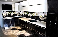 Интерьерная панель Белая орхидея фартук на кухне