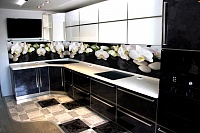 Интерьерная панель Белая орхидея фартук на кухне