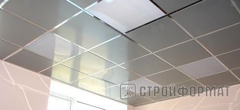 Алюминиевые кассетные потолки Cesal цвета металлик фото
