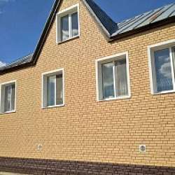 Фасадные панели Стоун-Хаус кирпич бежевый и коричневый фото