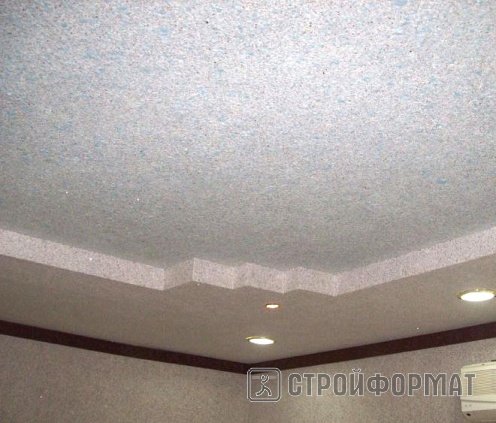 Шелковая штукатурка на потолке фото