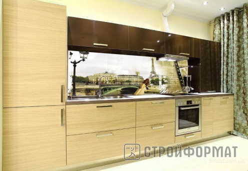 Интерьерная панель Париж-Ретро на кухне фото