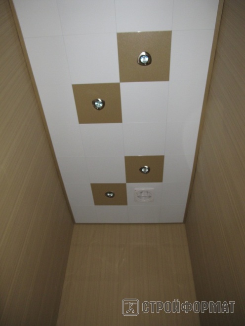 Алюминиевые потолки Cesal Белый матовый и Золотистый жемчуг фото