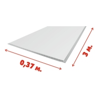 Панель пвх пласт строй (8 мм) белая глянцевая лак 375*3000 мм