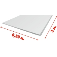 Панель пвх пласт декор (9мм) откосная белая матовая 500*3000 мм