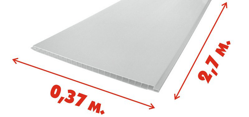 Панель пвх пласт строй (8 мм) белая глянцевая лак 375*2700 мм