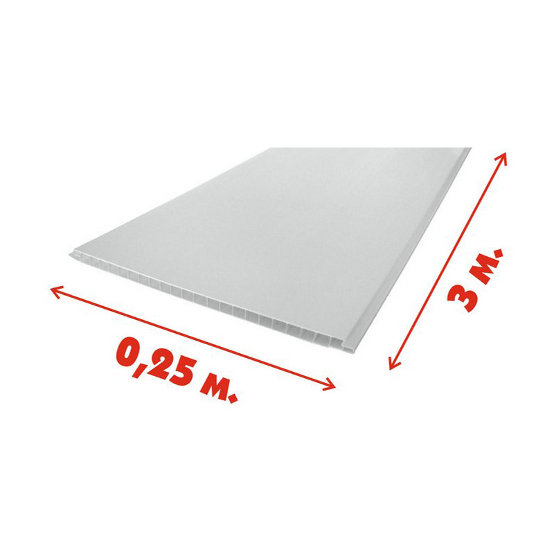 Пластиковая Панель ПВХ "ПлТ" (9 мм) Белая матовая  STANDART 250*3000 мм