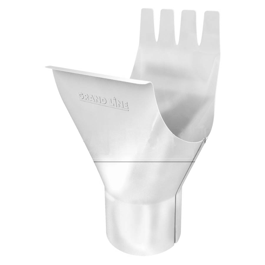 Водосточная система металлическая (GL) Воронка желоба d=125/90 мм, БЕЛЫЙ (RAL 9003)