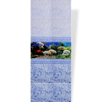 Панель ПВХ с фризом "Акватон" (9 мм) Аквариум "Синий" (панно из 2-х шт.) 250*2700 мм