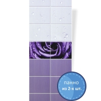 Панель ПВХ 3D эффект "КП" (8мм) UNIQUE Капли росы фиолетовый 250*2700 (панно из 2-х шт.)