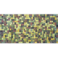 Листовая панель ПВХ "Регул" мозаика "Травертин лайм" 955*488*0,4 мм