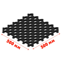 Газонная решетка усиленная для парковок "АП" черная 500*500*35 мм (25 т/м2)