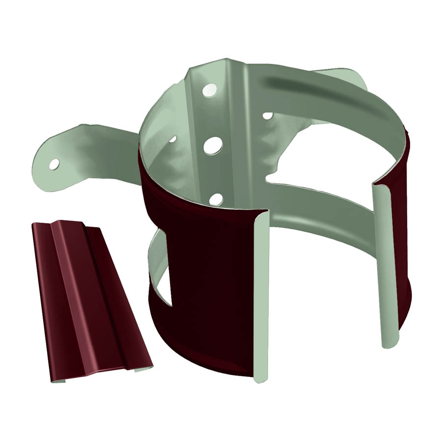 Водосточная система метал.(GL) OPTIMA Кронштейн трубы (на дерево), d-90 мм, ВИННО-КРАСНЫЙ (RAL 3005)