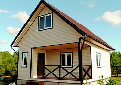 Альта-Сайдинг Бежевый на доме фото