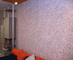 Жидкие обои фиолетовые в интерьере фото