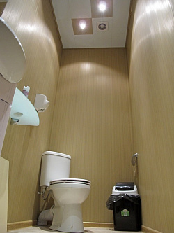 Панели "Рипс капучино" в отделке туалета фото