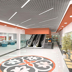 Потолки Грильято в ТЦ фото