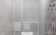 Панель ПВХ ПанДА Белые кружева в туалете