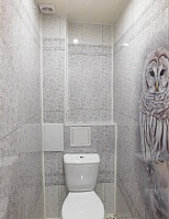 Панель ПВХ ПанДА Белые кружева в туалете