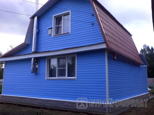 Сайдинг синий фасад фото