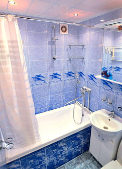 Панель ПВХ Дельфины синий фото