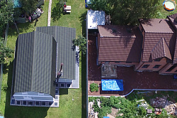 Битумная черепица Ондулин крыша вид сверху фото