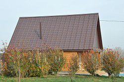 Металлочерепица Капелла шоколад крыша фото