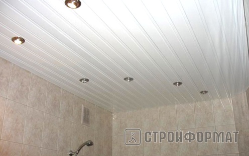 Реечные потолки Cesal ванная комната фото