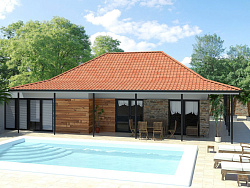 Ондувилла полувальмовая крыша фото