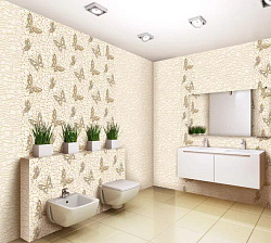 Панель ПВХ Янтарное сияние в интерьере фото