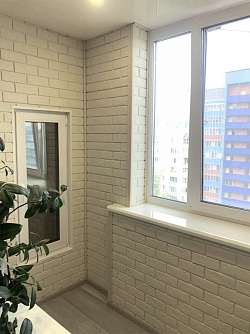 Фасадные панели Grand Line Состаренный кирпич Молочный в интерьере Фасадные панели Grand Line Состаренный кирпич Молочный в интерьере фото