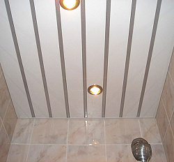 Реечные потолки Cesal вставка хром фото