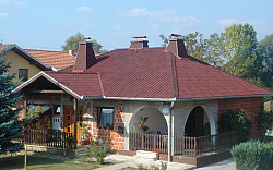 Ондувилла вальмовая кровля фото