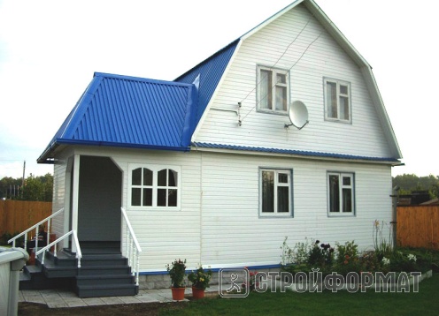 Сайдинг белый синяя крыша фото