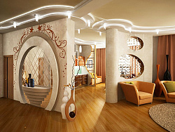 Гипсокартон для дизайнерского зонирования помещения фото