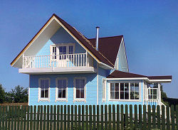 Сайдинг голубой фасад фото