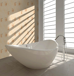 Панель ПВХ Золотой янтарь в ванной фото