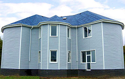 Сайдинг голубой фасад дома фото