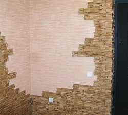 Пример отделки стен декоративным камнем фото