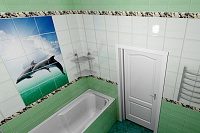 Панель ПВХ Океан зеленый отделка ванной