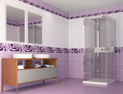 Панель ПВХ Капли росы фиолетовый фото